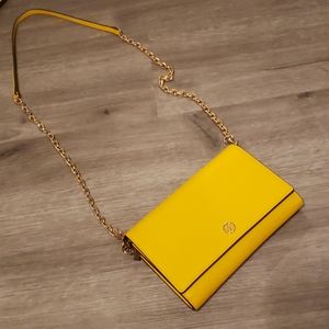 Tory Burch Emerson Chain Wallet Yellow Crossbody